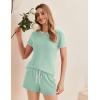 imageEkouaer Women Pajama Set Casual Short SetLight Green