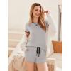 imageEkouaer Women Pajama Set Casual Short SetLight Grey