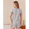 imageEkouaer Women Pajama Set Casual Short SetLight Grey