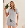 imageEkouaer Women Pajama Set Casual Short SetLight Grey