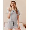 imageEkouaer Women Pajama Set Casual Short SetLight Grey