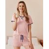 imageEkouaer Women Pajama Set Casual Short SetLight Pink