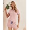 imageEkouaer Women Pajama Set Casual Short SetLight Pink
