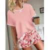 imageEkouaer Women Pajama Set Casual Short SetPink Floral