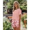 imageEkouaer Women Pajama Set Casual Short SetPink Floral