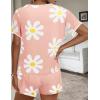 imageEkouaer Women Pajama Set Casual Short SetPink and White Flowers