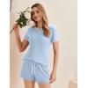 imageEkouaer Women Pajama Set Casual Short SetSolidlight Blue