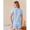 imageEkouaer Women Pajama Set Casual Short SetSolidlight Blue