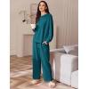 imageEkouaer Womens Pajama Set 2 Piece Long Sleeve Lounge Set Micro Fleece Pjs Soft Loungewear SXXLBlue Green