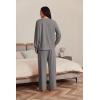 imageEkouaer Womens Pajama Set 2 Piece Long Sleeve Lounge Set Micro Fleece Pjs Soft Loungewear SXXLDark Grey