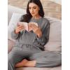 imageEkouaer Womens Pajama Set 2 Piece Long Sleeve Lounge Set Micro Fleece Pjs Soft Loungewear SXXLDark Grey