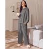 imageEkouaer Womens Pajama Set 2 Piece Long Sleeve Lounge Set Micro Fleece Pjs Soft Loungewear SXXLDark Grey