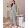 imageEkouaer Womens Pajama Set 2 Piece Long Sleeve Lounge Set Micro Fleece Pjs Soft Loungewear SXXLLight Grey
