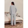 imageEkouaer Womens Pajama Set 2 Piece Long Sleeve Lounge Set Micro Fleece Pjs Soft Loungewear SXXLLight Grey