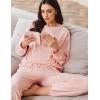 imageEkouaer Womens Pajama Set 2 Piece Long Sleeve Lounge Set Micro Fleece Pjs Soft Loungewear SXXLLight Pink