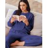 imageEkouaer Womens Pajama Set 2 Piece Long Sleeve Lounge Set Micro Fleece Pjs Soft Loungewear SXXLNavy Blue