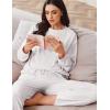 imageEkouaer Womens Pajama Set 2 Piece Long Sleeve Lounge Set Micro Fleece Pjs Soft Loungewear SXXLWhite