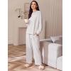 imageEkouaer Womens Pajama Set 2 Piece Long Sleeve Lounge Set Micro Fleece Pjs Soft Loungewear SXXLWhite
