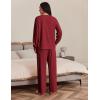 imageEkouaer Womens Pajama Set 2 Piece Long Sleeve Lounge Set Micro Fleece Pjs Soft Loungewear SXXLWine Red