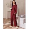 imageEkouaer Womens Pajama Set 2 Piece Long Sleeve Lounge Set Micro Fleece Pjs Soft Loungewear SXXLWine Red