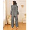 imageEkouaer Womens Silk Satin Pajama Sets 2 Piece Sleepwear Pjs Set Long Sleeve Button Down Top and Pants Stripe Loungewear SXXLBlack Champagne Stripe