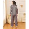 imageEkouaer Womens Silk Satin Pajama Sets 2 Piece Sleepwear Pjs Set Long Sleeve Button Down Top and Pants Stripe Loungewear SXXLBlack Pink Stripe