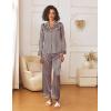 imageEkouaer Womens Silk Satin Pajama Sets 2 Piece Sleepwear Pjs Set Long Sleeve Button Down Top and Pants Stripe Loungewear SXXLBlack Pink Stripe