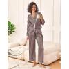 imageEkouaer Womens Silk Satin Pajama Sets 2 Piece Sleepwear Pjs Set Long Sleeve Button Down Top and Pants Stripe Loungewear SXXLBlack Pink Stripe