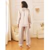 imageEkouaer Womens Silk Satin Pajama Sets 2 Piece Sleepwear Pjs Set Long Sleeve Button Down Top and Pants Stripe Loungewear SXXLChampagne