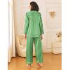 imageEkouaer Womens Silk Satin Pajama Sets 2 Piece Sleepwear Pjs Set Long Sleeve Button Down Top and Pants Stripe Loungewear SXXLGreen White Stripe