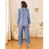 imageEkouaer Womens Silk Satin Pajama Sets 2 Piece Sleepwear Pjs Set Long Sleeve Button Down Top and Pants Stripe Loungewear SXXLNavy White Stripe