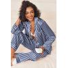 imageEkouaer Womens Silk Satin Pajama Sets 2 Piece Sleepwear Pjs Set Long Sleeve Button Down Top and Pants Stripe Loungewear SXXLNavy White Stripe