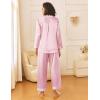 imageEkouaer Womens Silk Satin Pajama Sets 2 Piece Sleepwear Pjs Set Long Sleeve Button Down Top and Pants Stripe Loungewear SXXLPink White Stripe