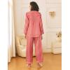 imageEkouaer Womens Silk Satin Pajama Sets 2 Piece Sleepwear Pjs Set Long Sleeve Button Down Top and Pants Stripe Loungewear SXXLRed White Stripe