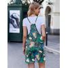 imageEkouaer Womens Summer Casual Sleeveless Rompers Loose Spaghetti Strap Shorts Overalls Outfits 2024 Jumpsuits With PocketsGreen Leaf Print