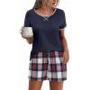 Navy Blue and Red Plaid