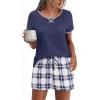 Navy Blue and White Plaid
