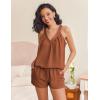 imageEkouaer 2 Piece Lounge Sets for Women Soft Pajama V Neck Cami Pj Shorts Set with Pockets Cute Sleepwear Summer OutfitsRusty Red