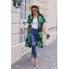 imageEkouaer Housecoat Women Zipper Front Duster Robe Short Sleeve Lounger Housedress Pockets Nightgown Casual Nights SXXXLBlack Green Leaves