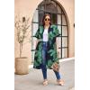 imageEkouaer Housecoat Women Zipper Front Duster Robe Short Sleeve Lounger Housedress Pockets Nightgown Casual Nights SXXXLBlack Green Leaves