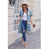 imageEkouaer Housecoat Women Zipper Front Duster Robe Short Sleeve Lounger Housedress Pockets Nightgown Casual Nights SXXXLBlue Coconut Tree