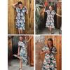 imageEkouaer Housecoat Women Zipper Front Duster Robe Short Sleeve Lounger Housedress Pockets Nightgown Casual Nights SXXXLBlue Flower