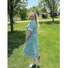 imageEkouaer Housecoat Women Zipper Front Duster Robe Short Sleeve Lounger Housedress Pockets Nightgown Casual Nights SXXXLLight Green Flower