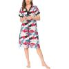 imageEkouaer Housecoat Women Zipper Front Duster Robe Short Sleeve Lounger Housedress Pockets Nightgown Casual Nights SXXXLMulticolor