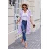 imageEkouaer Housecoat Women Zipper Front Duster Robe Short Sleeve Lounger Housedress Pockets Nightgown Casual Nights SXXXLPurple Flower