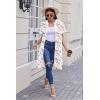 imageEkouaer Housecoat Women Zipper Front Duster Robe Short Sleeve Lounger Housedress Pockets Nightgown Casual Nights SXXXLWhite Flower