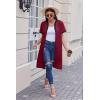 imageEkouaer Housecoat Women Zipper Front Duster Robe Short Sleeve Lounger Housedress Pockets Nightgown Casual Nights SXXXLWine Red