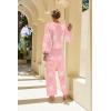 imageEkouaer Knit Lounge Sets for Women 2 Piece Cozy Long Sleeve Pullover Sweater Top and Wide Leg Pants Set Pajamas OutfitsPink Stars