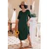 imageEkouaer Long Nightgown Womens V Neck Loungewear Oversized Sleepwear Loose Sleep Dress S4XLGreen