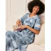 imageEkouaer Long Nightgown Womens V Neck Loungewear Oversized Sleepwear Loose Sleep Dress S4XLGrey Tie Dye
